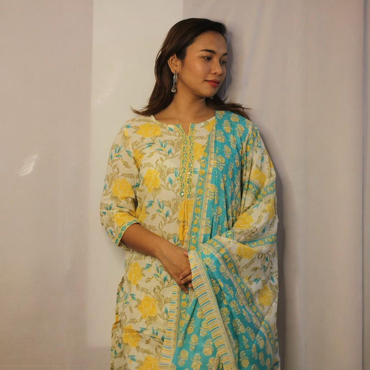 Gulnaz Floral Suit Set