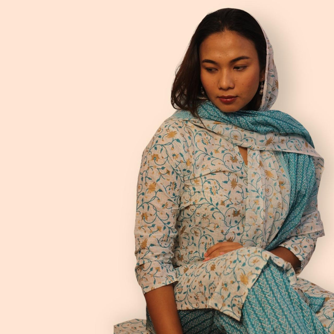 Suhela Blue Suit Set